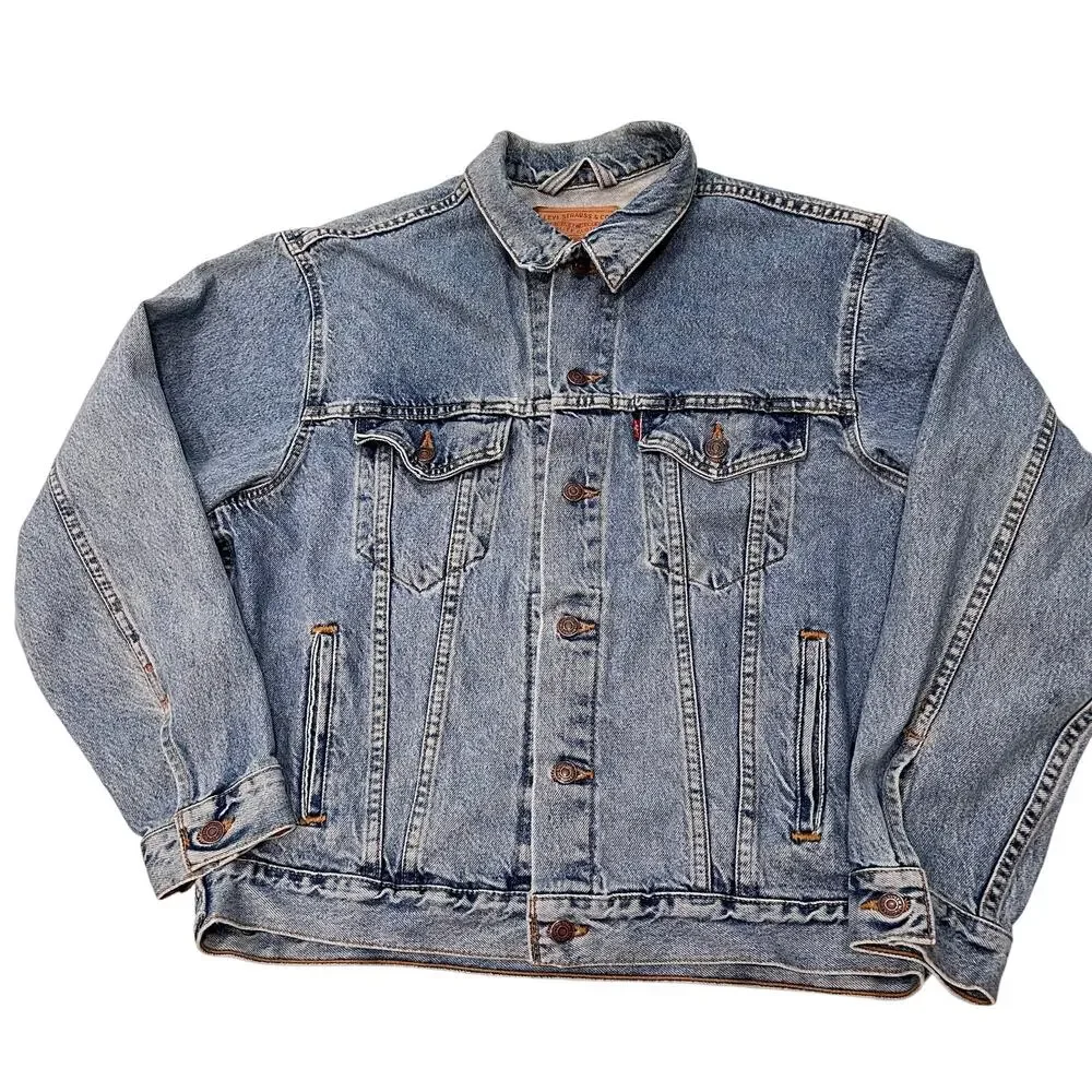 Levi’s Vintage Denim Jeans Jacket Bomber men's size medium 1995 USA